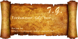 Tonhauser Gábor névjegykártya